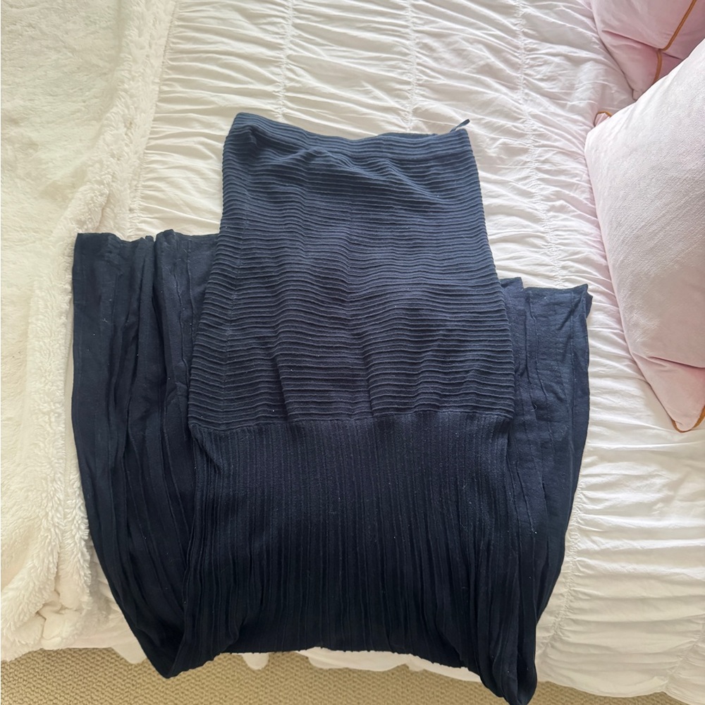 Lovers + Friends Navy Blue Ribbed Maxi Dress